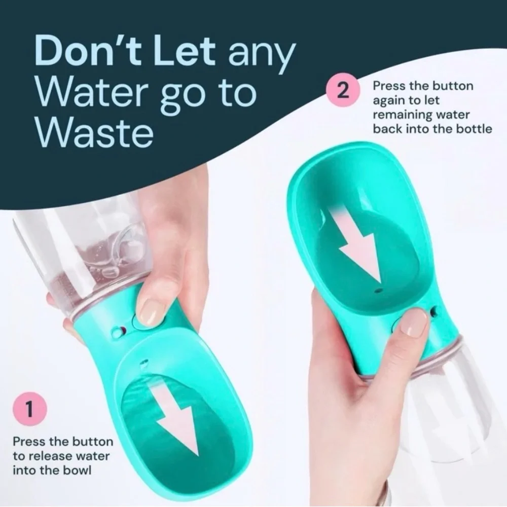 Portable Dog Water Bottle - Teal Blue